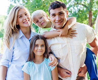 A family enjoying a summer day.