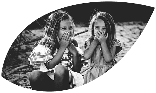 Two girls laughing
