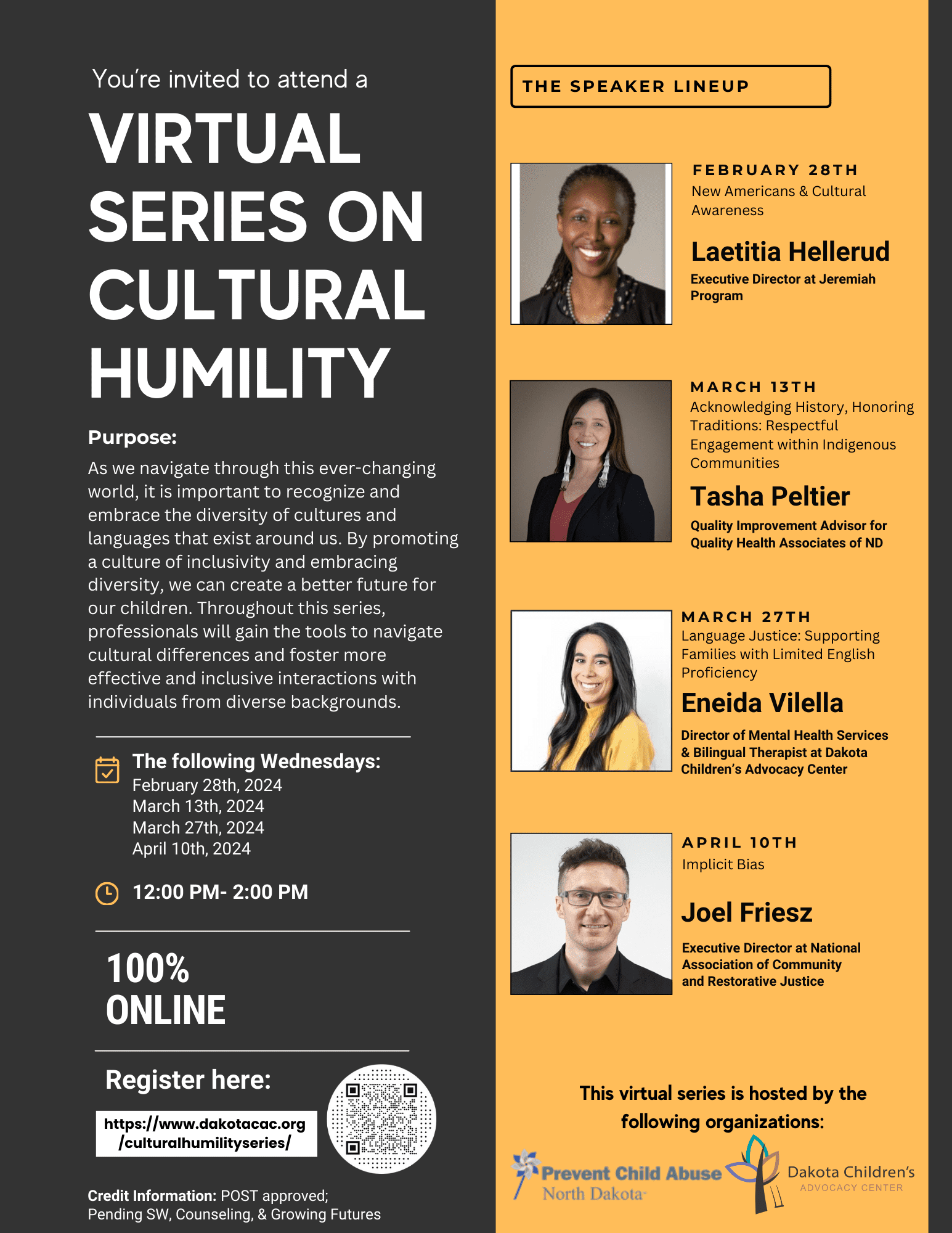 Virtual Series on Cultural Humility Series Flyer